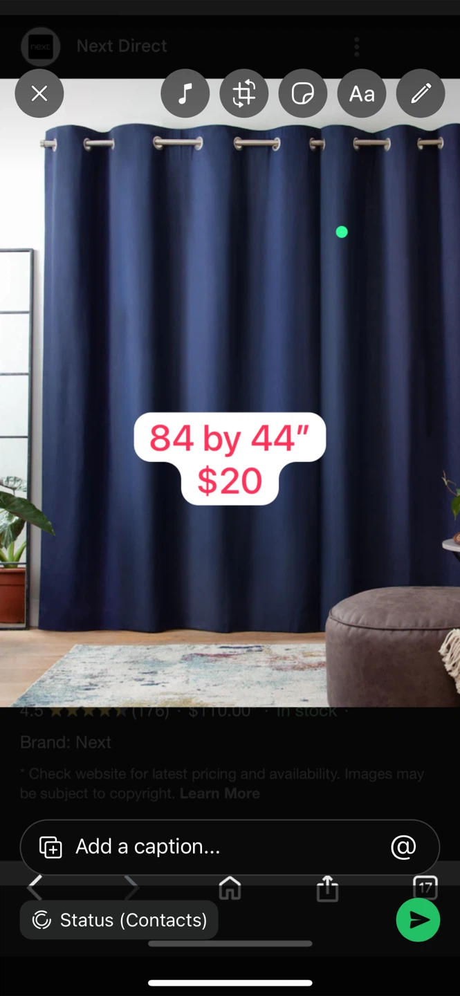 Next Navy Blue Eyelet Curtains 84" x 44" - photo 2