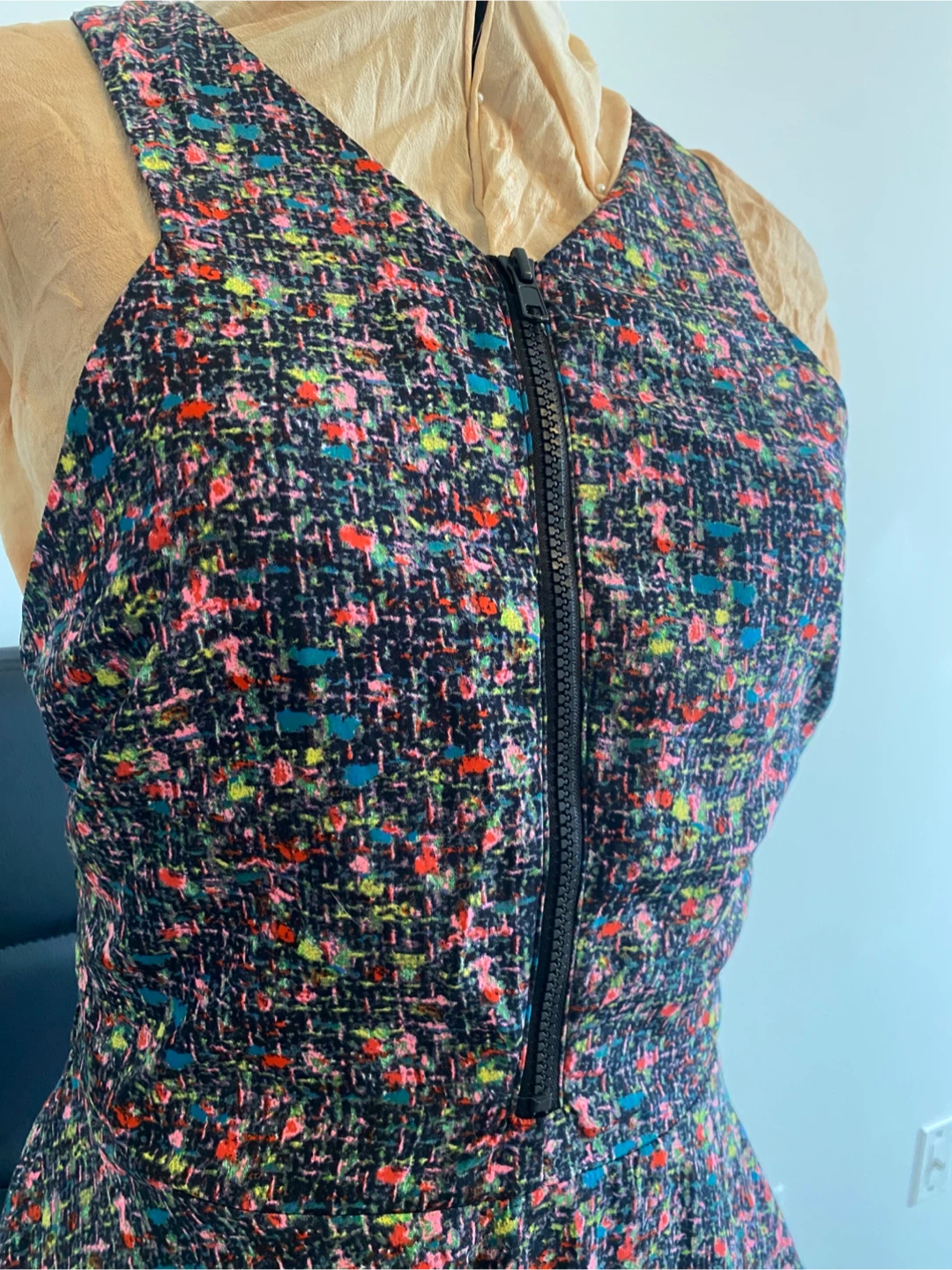 Lush multicoloured dress w/ front zip