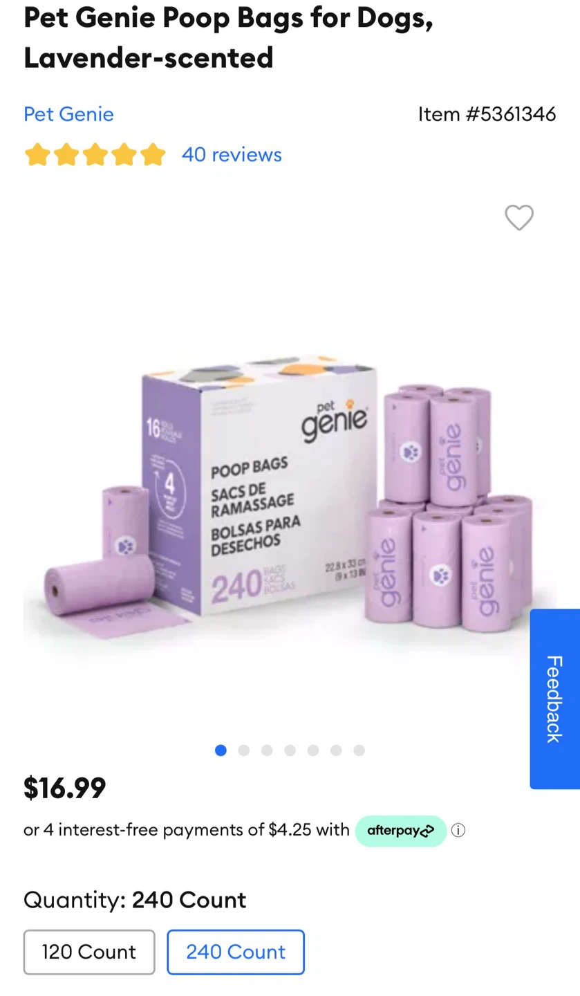 Pet Genie Poop Bags for Dogs, Lavender-scented - photo 4