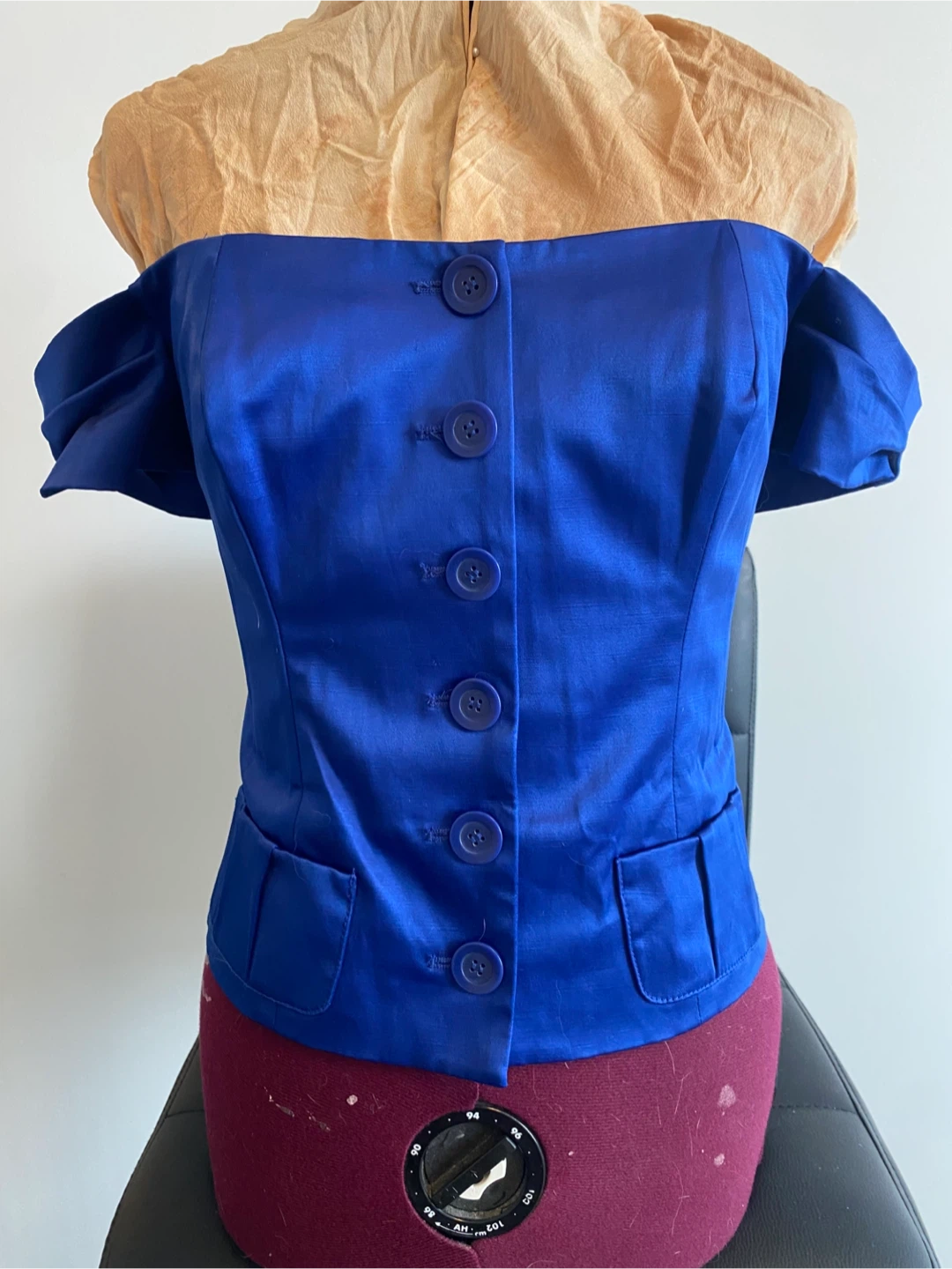 Bebe Vintage bustier off the shoulder top