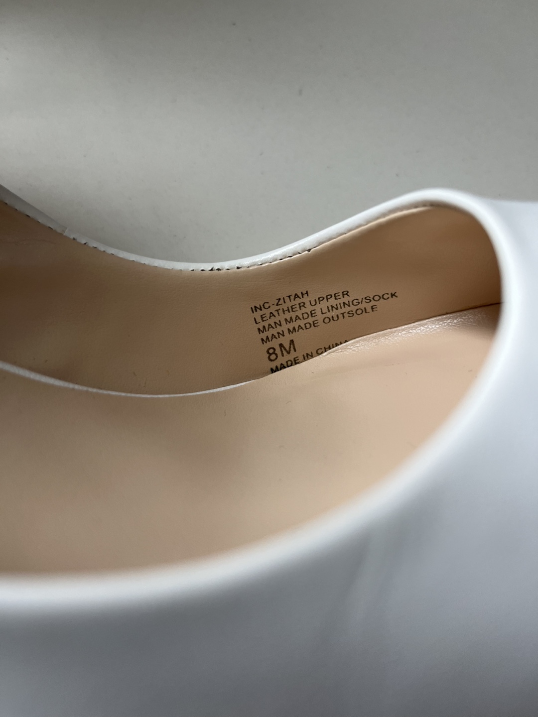 INC International Concepts White Leather Heels Size 8M - photo 3