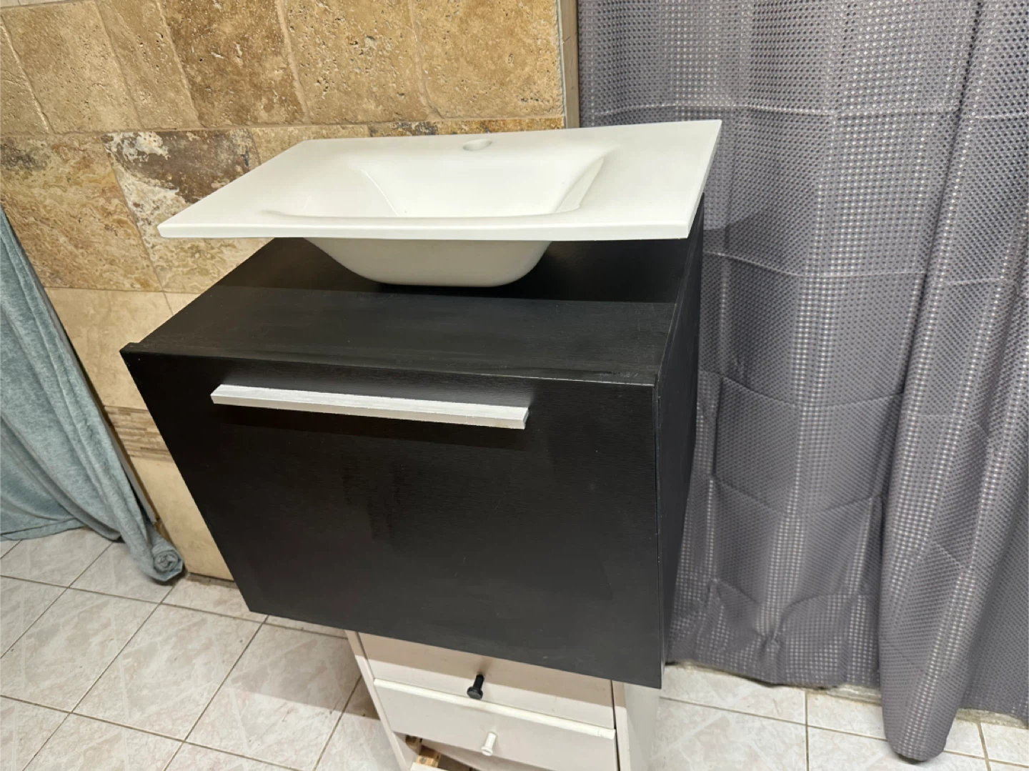 Modern Bathroom Vanity + Sink — Great Condition