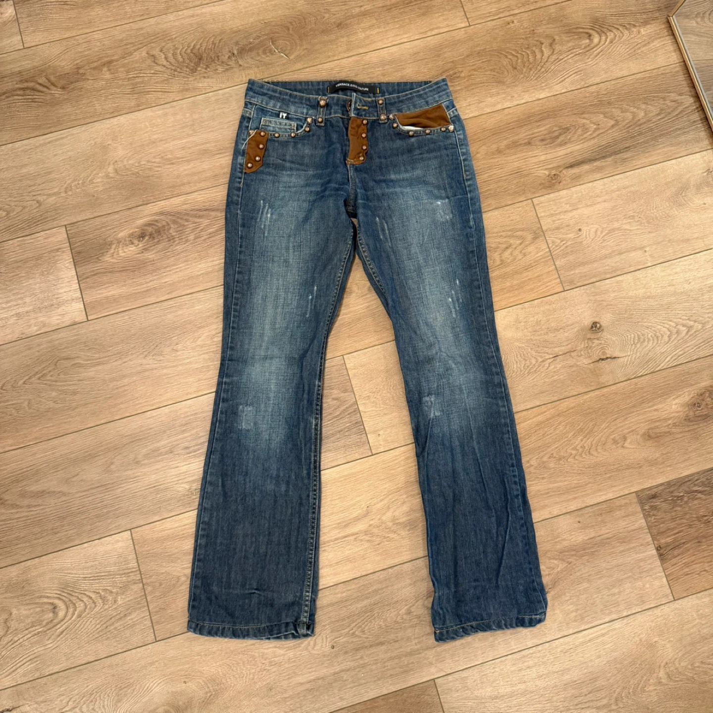 Versace Jeans Couture Denim Jeans with Suede Accents