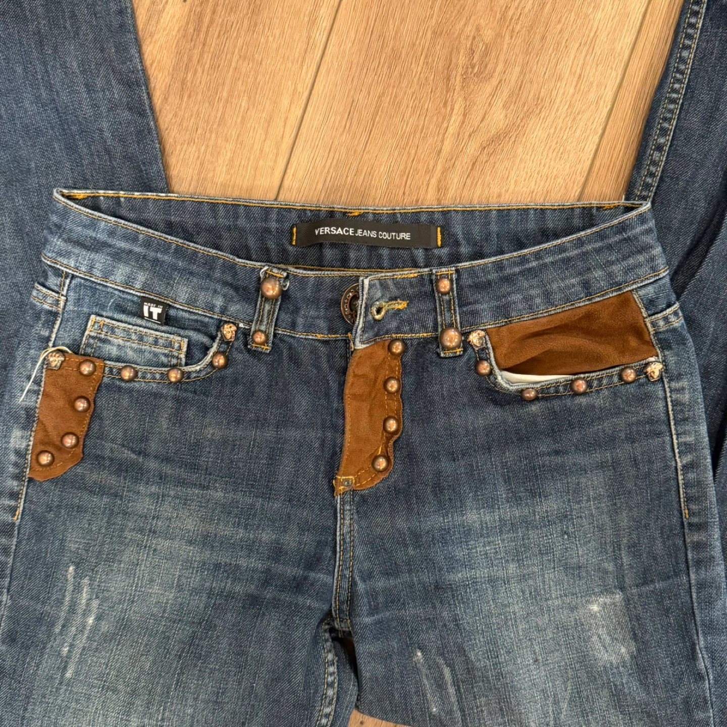 Versace Jeans Couture Denim Jeans with Suede Accents - photo 2