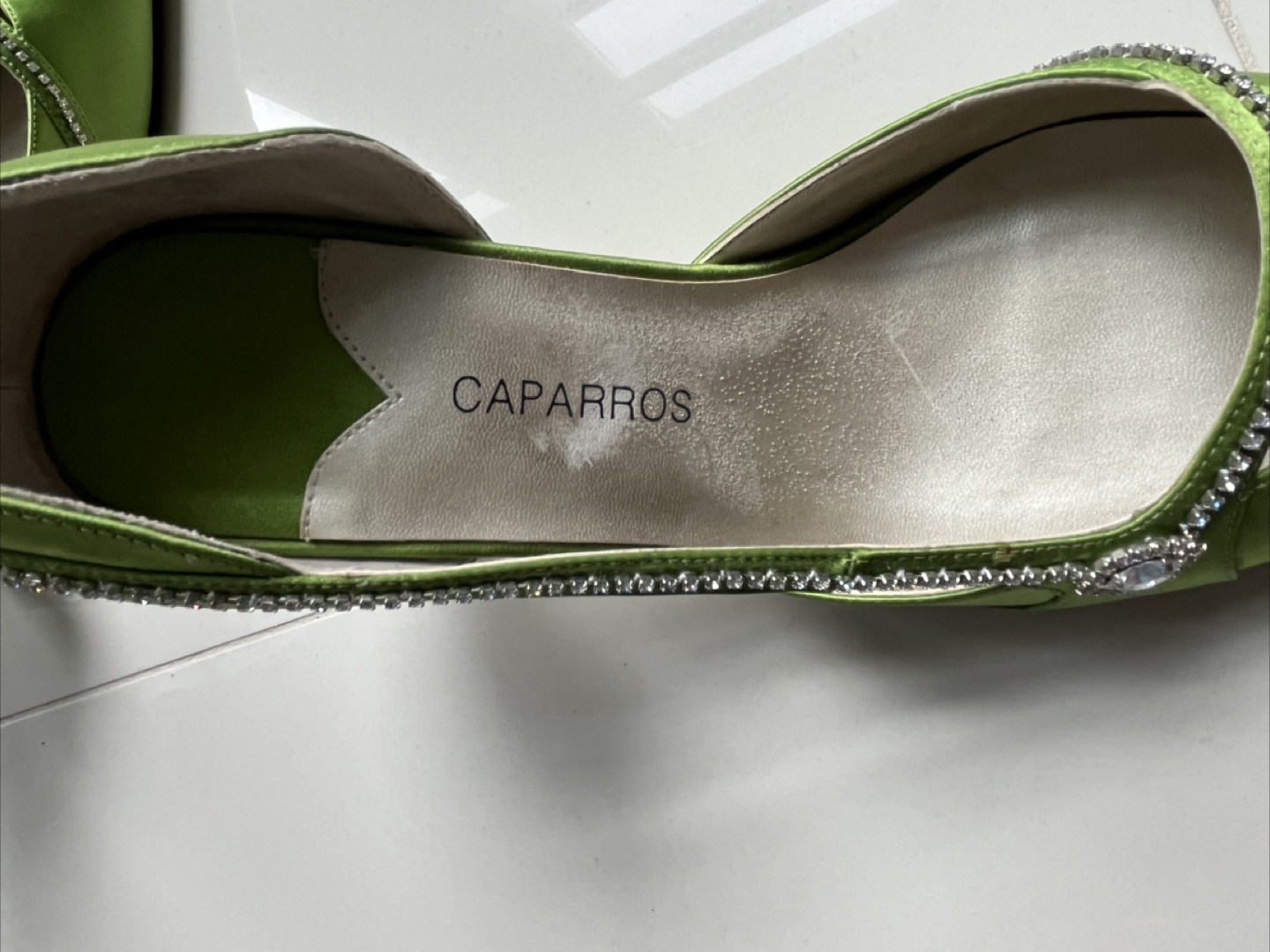 Women's Green Satin Heels Size 7B - photo 3