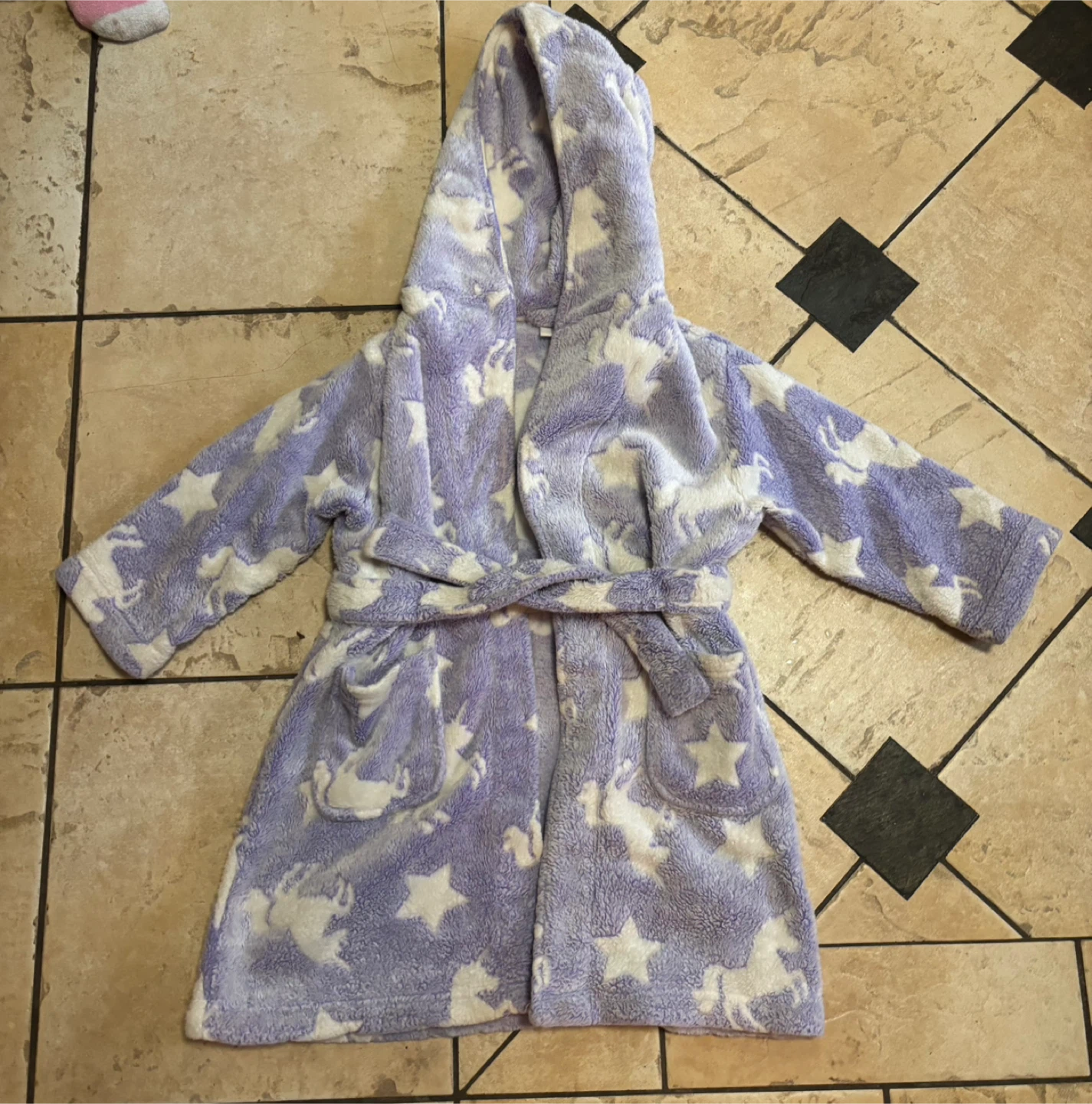 Kids Unicorn Robe - Purple/White