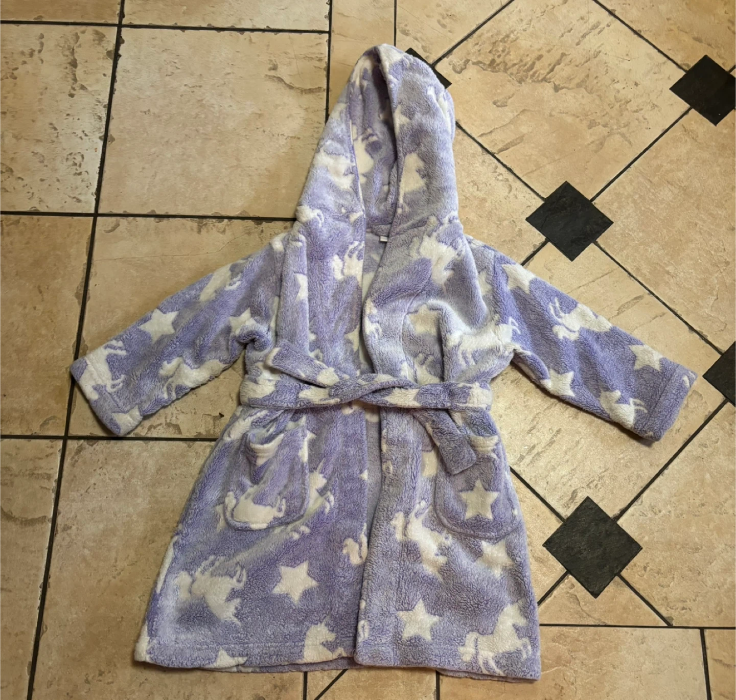 Kids Unicorn Robe - Purple/White - photo 3
