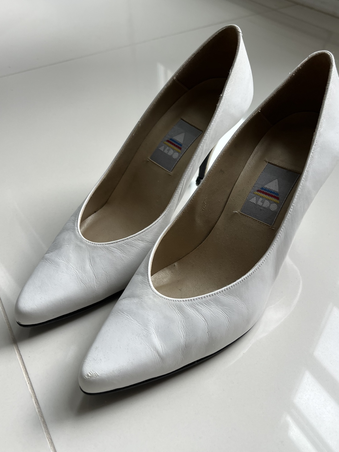 ALDO White leather Heels- size 8 - photo 2