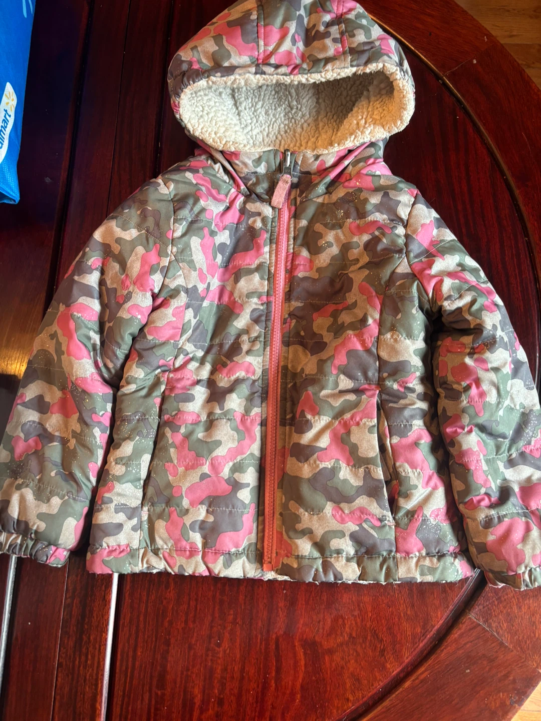 Kids Camo Puffer Jacket with Sherpa Lining - photo 3