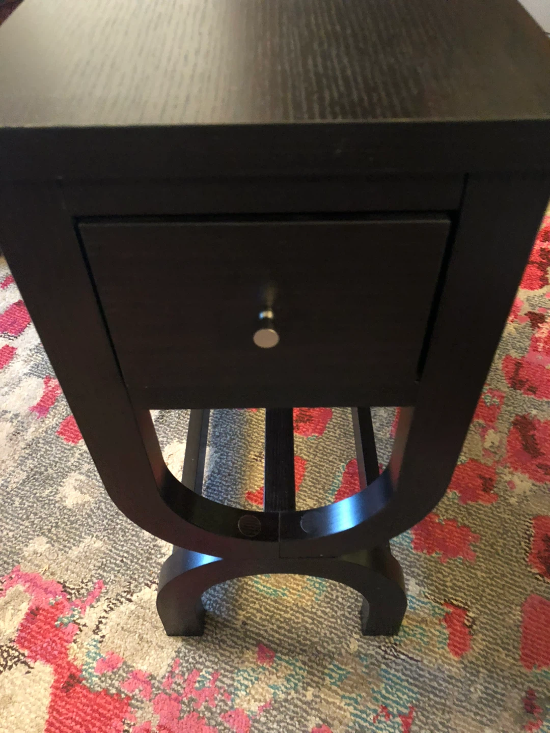 Slim End/Side Espresso Accent Table with Drawer - photo 3