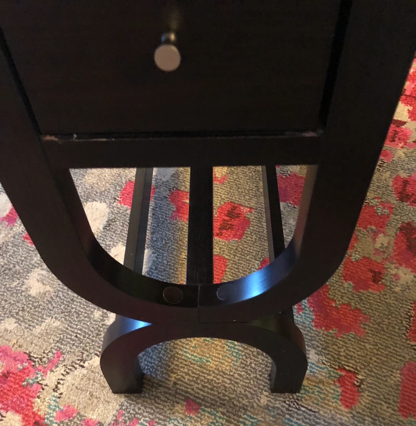 Slim End/Side Espresso Accent Table with Drawer - photo 4