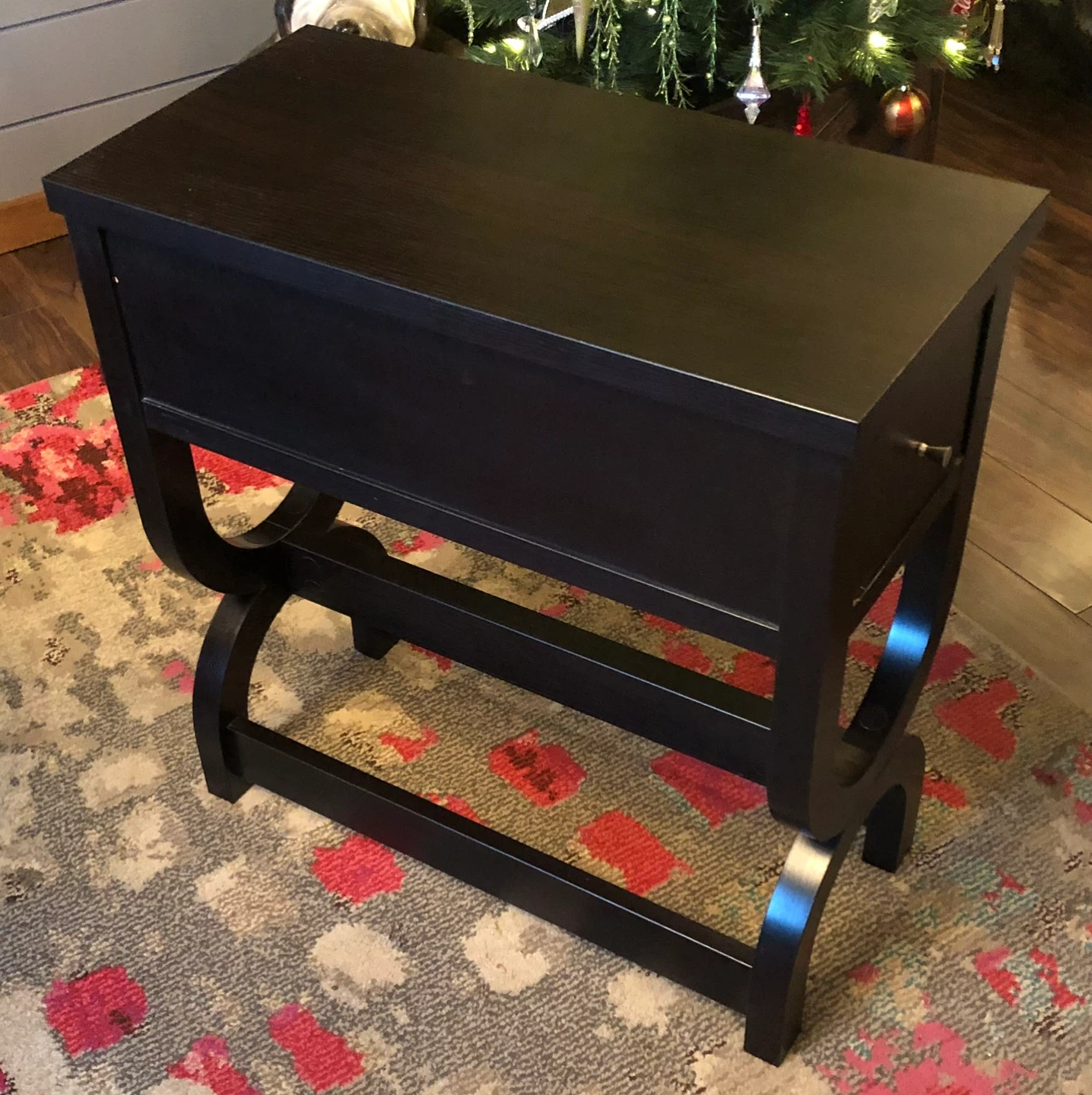 Slim End/Side Espresso Accent Table with Drawer