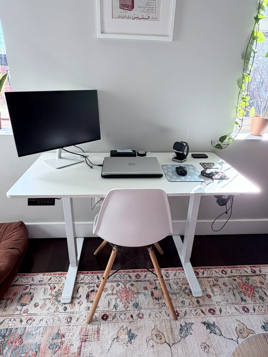 White Electric Standing Desk