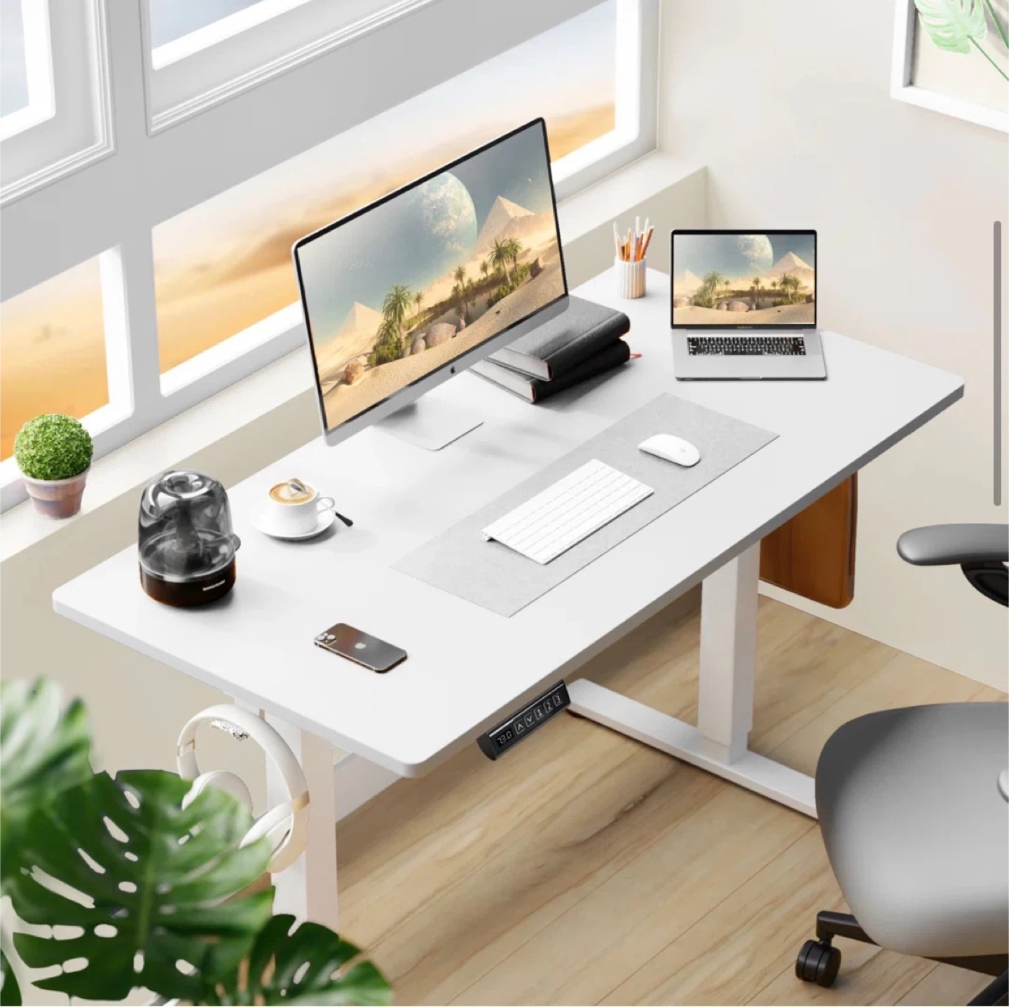 White Electric Standing Desk - photo 2