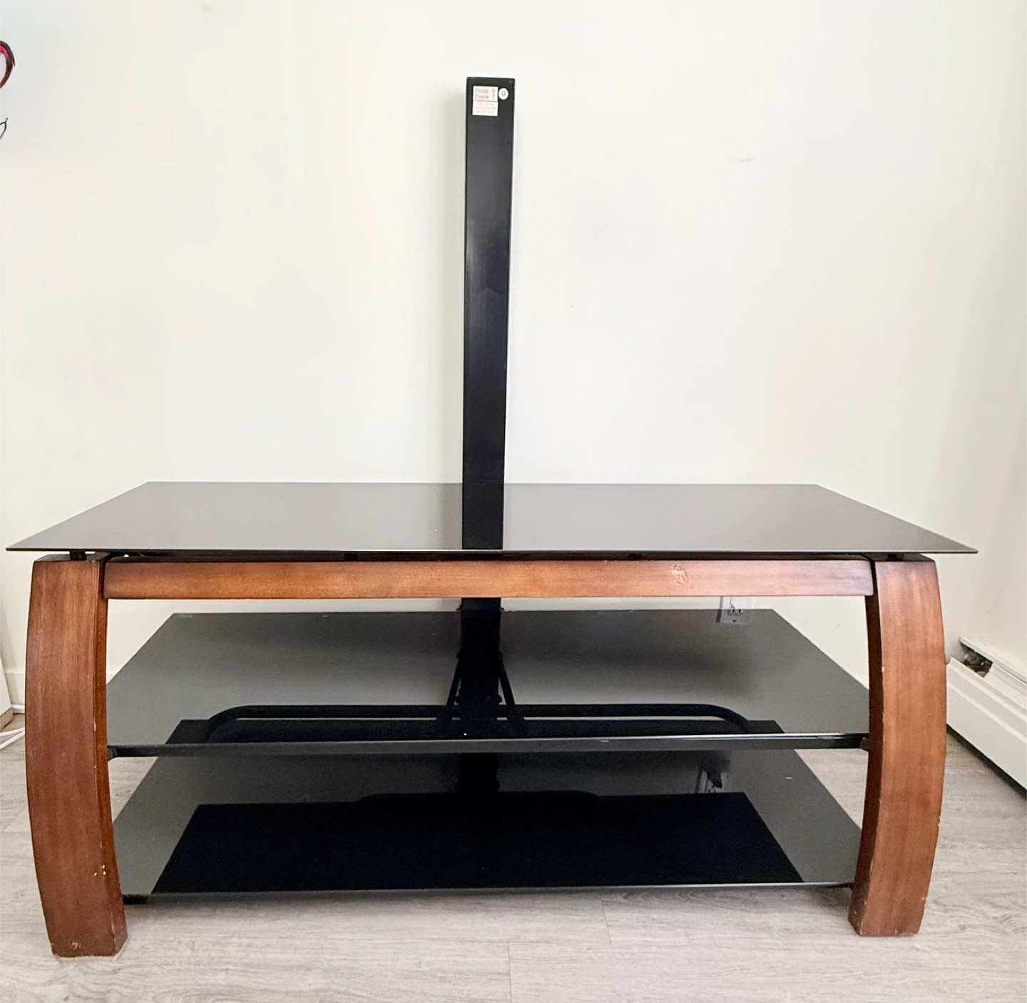 TV Stand with Glass Shelves