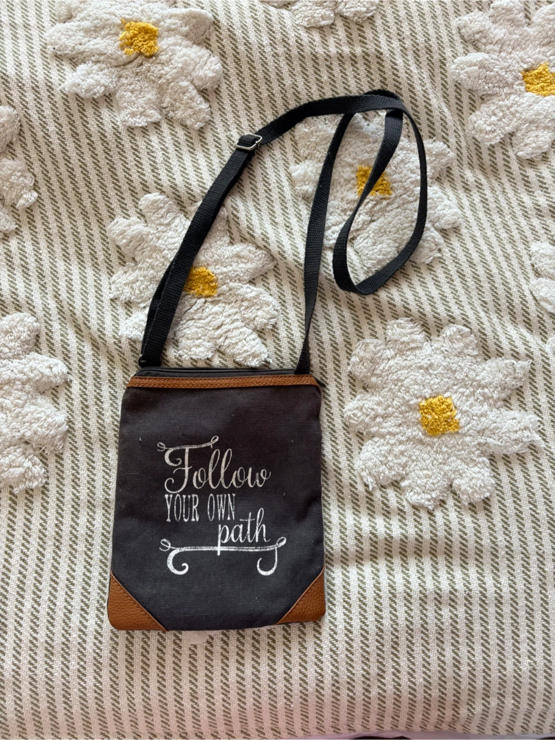Crossbody Bag with "Follow Your Own Path" design