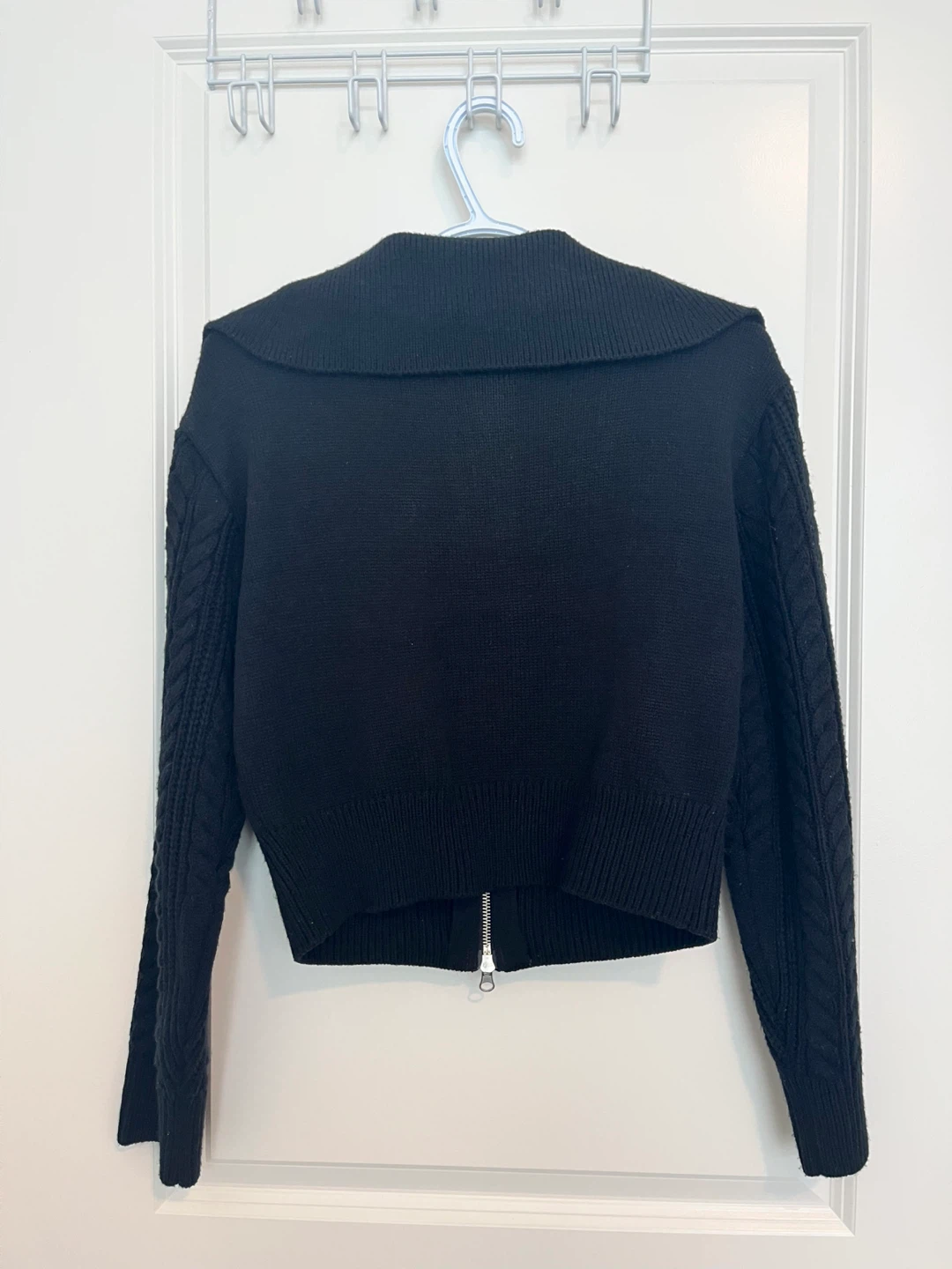 8 Seconds Black Cable Knit Zip-Up Sweater - photo 2