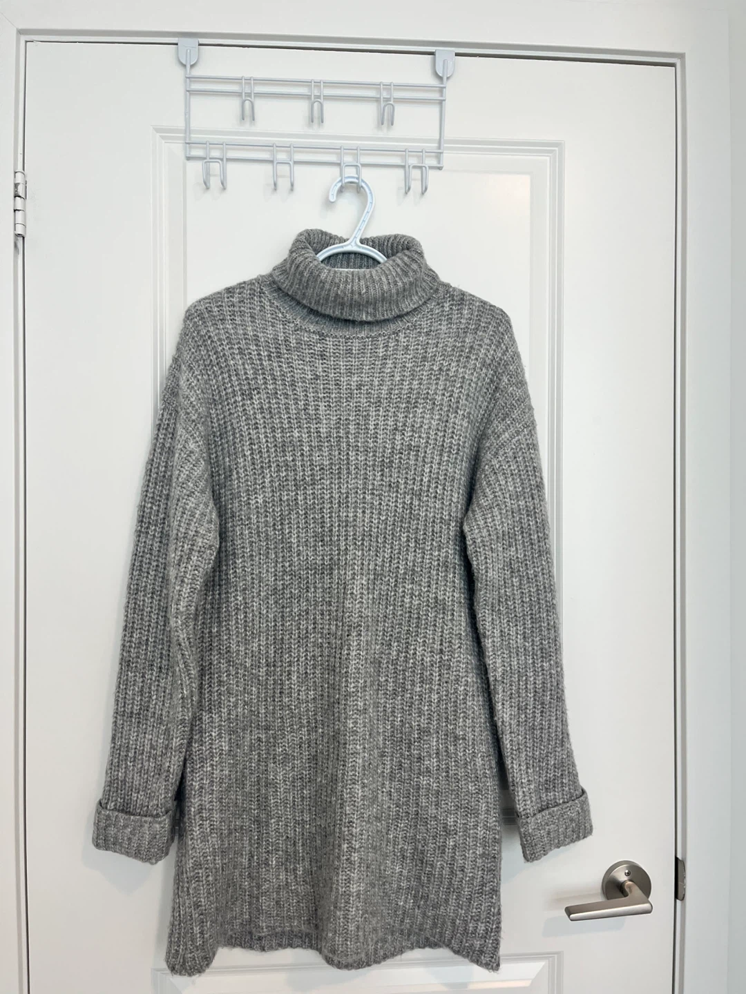ZARA Grey Ribbed Turtleneck Sweater