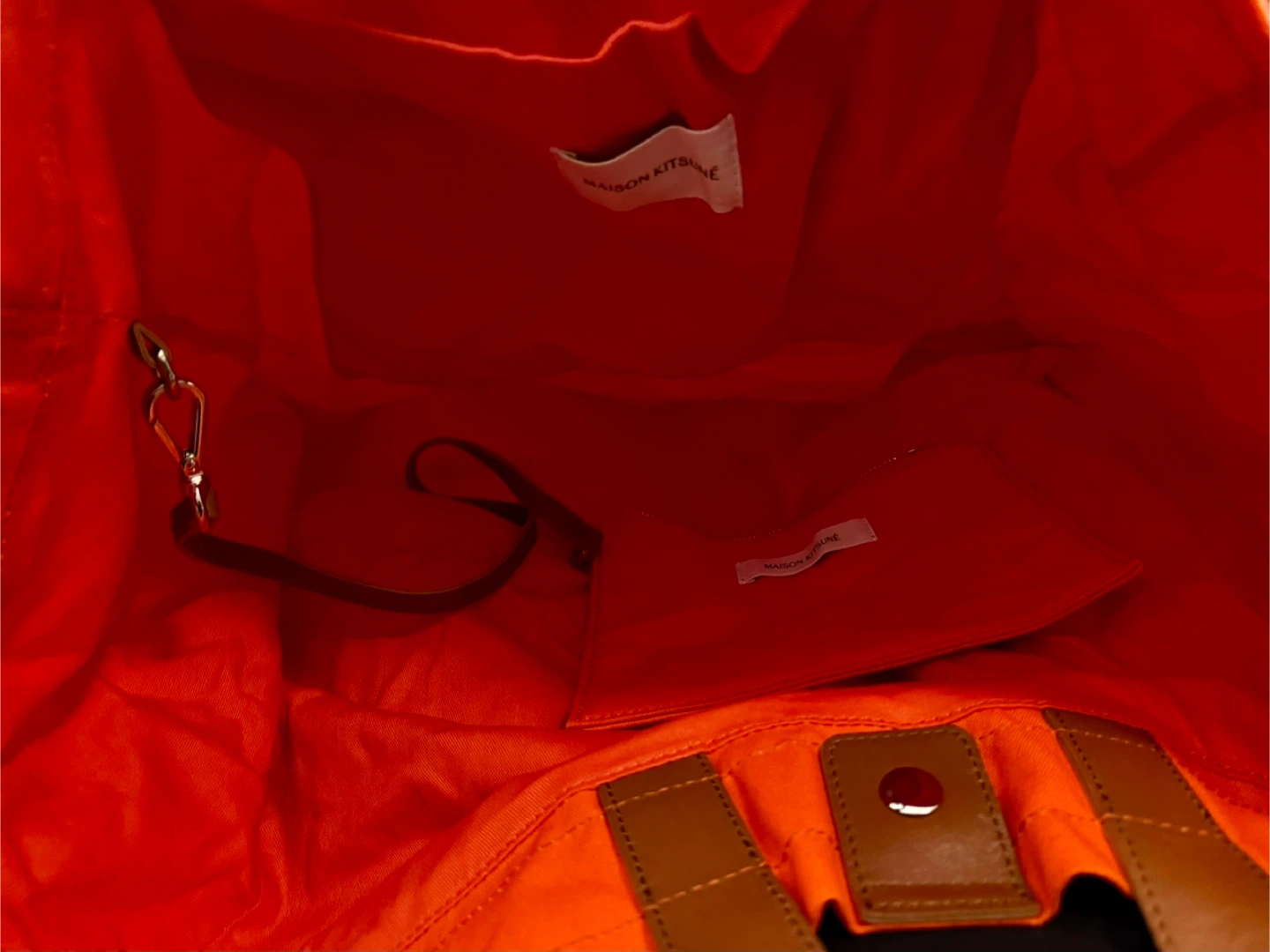 Maison Kitsuné Orange Tote Bag with Pouch - photo 3