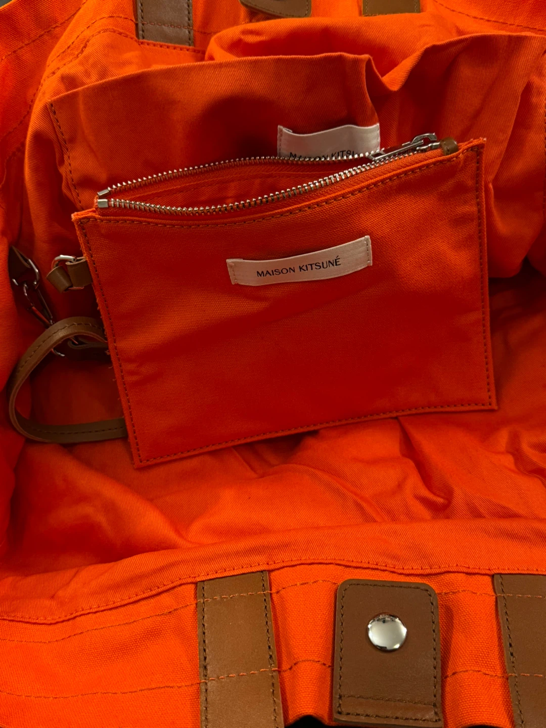 Maison Kitsuné Orange Tote Bag with Pouch - photo 2