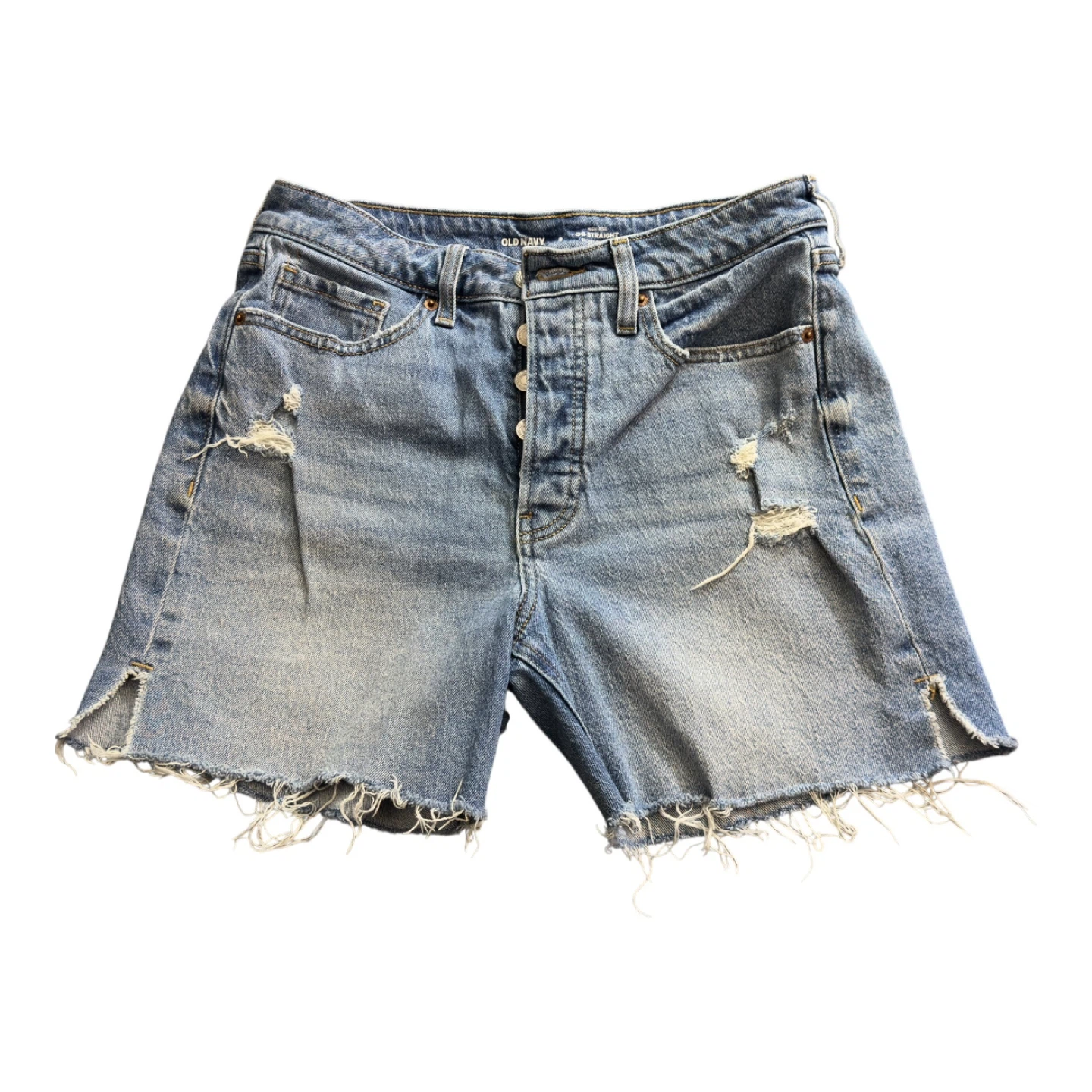 Old Navy High-Rise Distressed Denim Shorts Size 8 - photo 2