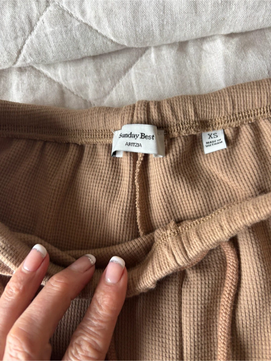Sunday Best Aritzia Ribbed Lounge Pants - Tan - XS