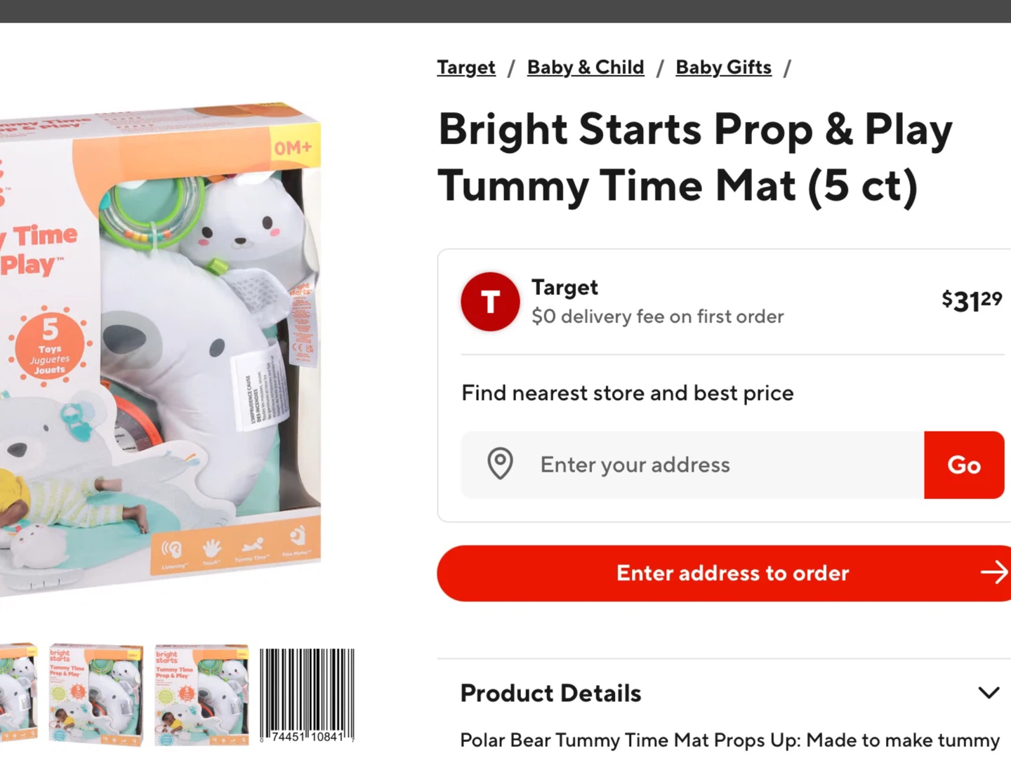 Baby Activity Mat for Infants, Polar Bear, Unisex - photo 4