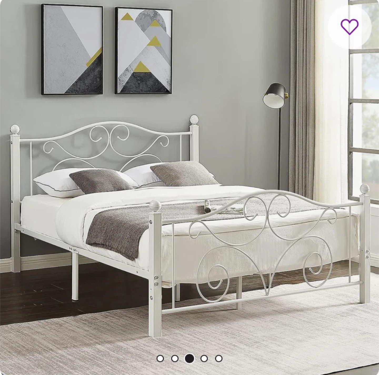 Full Size Metal Bed Frame - Parisian Style