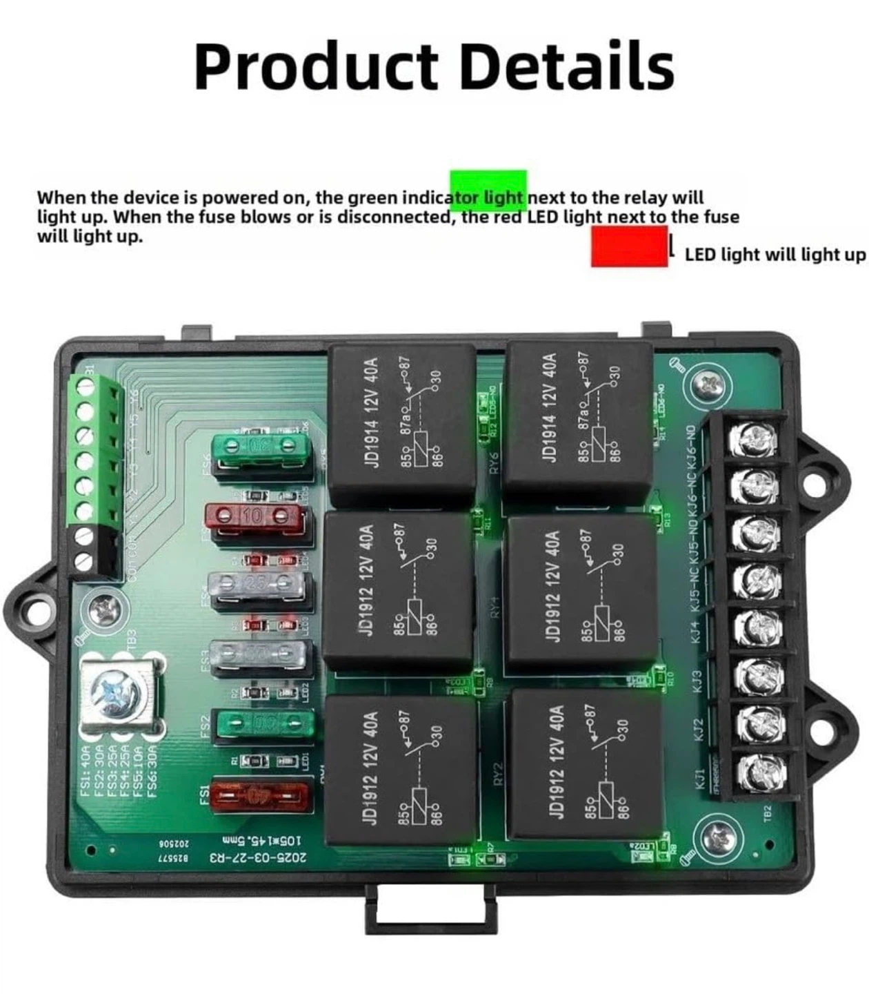 AugustknowU 6 Way 12V Automotive Fuse Relay Box - photo 4