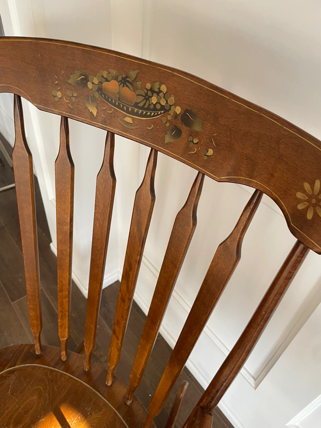Wooden Rocking Chair with Hand-Painted Design - photo 2