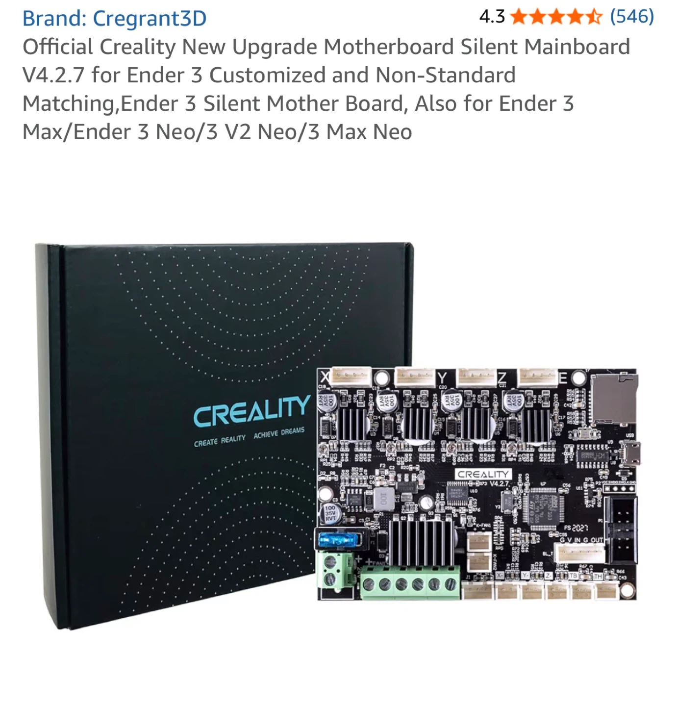 Creality V4.2.7 Silent Motherboard for Ender 3 Series