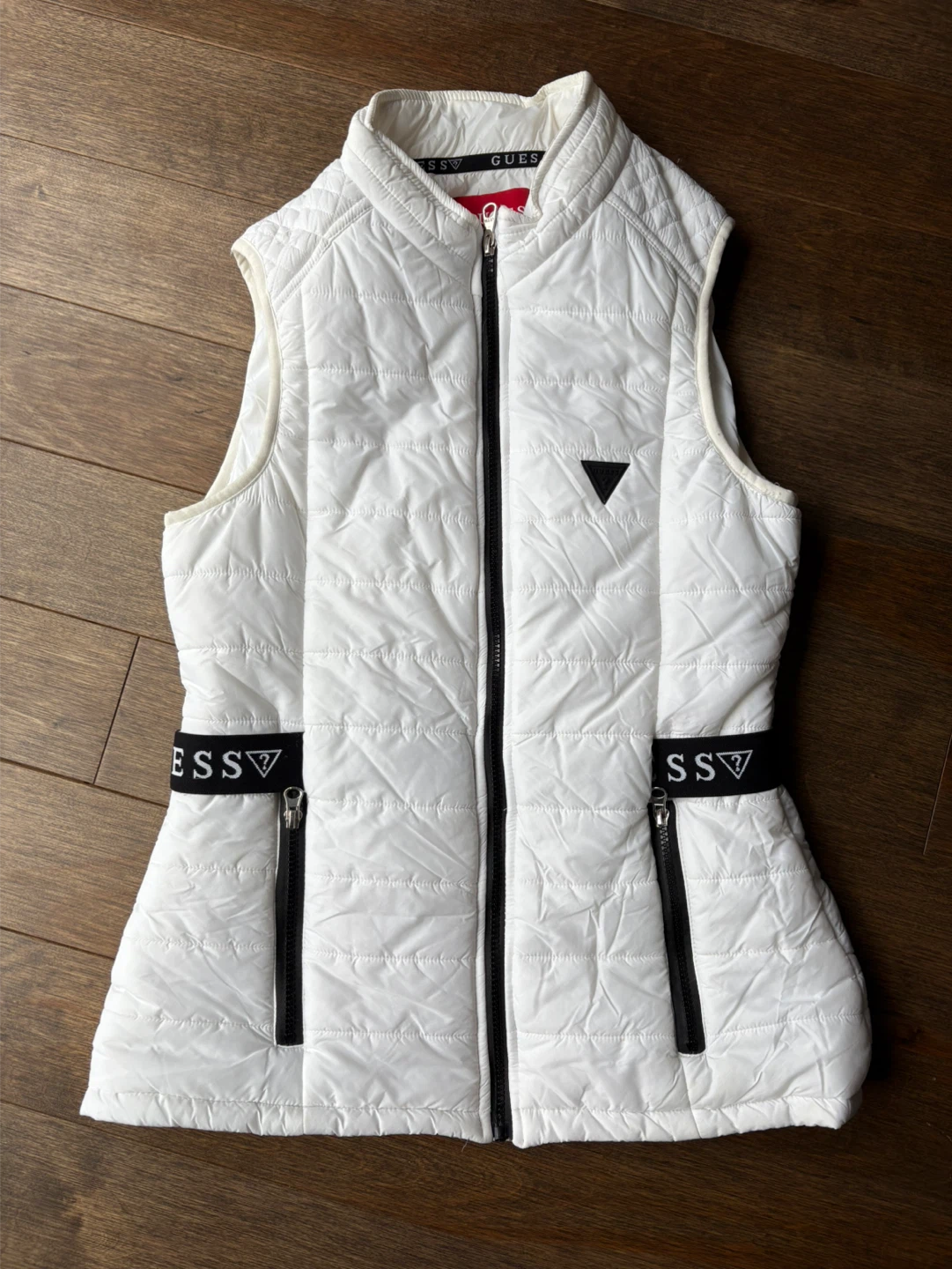 GUESS White Quilted Vest - Women's Size Medium