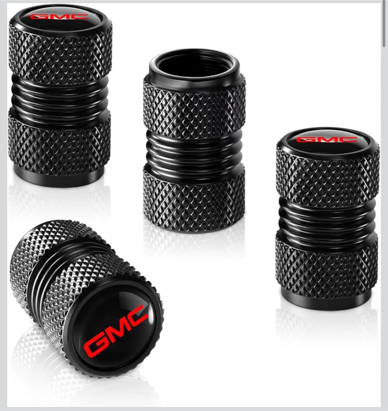 XIGRALUCK GMC Metal Tire Stem Caps 4 Pieces Black