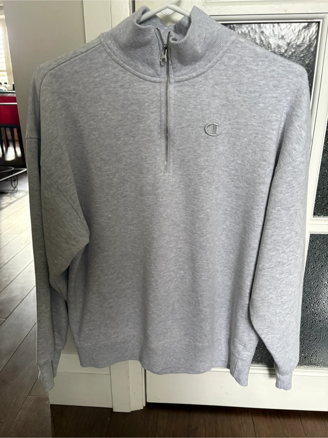 Champion Quarter Zip Sweatshirt Grey Size S/P