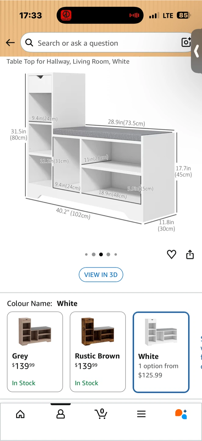 White Hallway Entryway Shoe Bench - photo 2