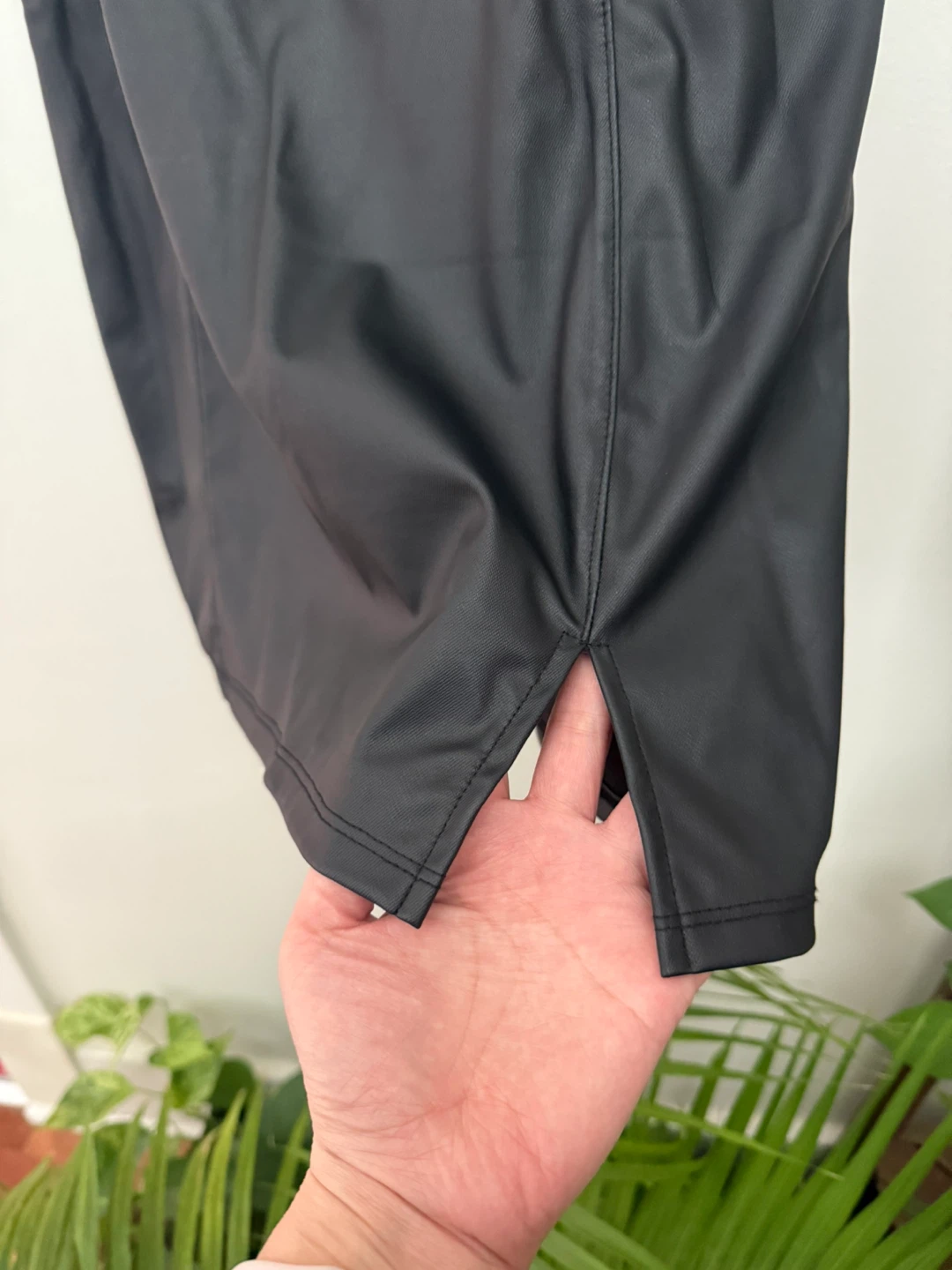 Black Faux Leather Mini Dress - photo 4