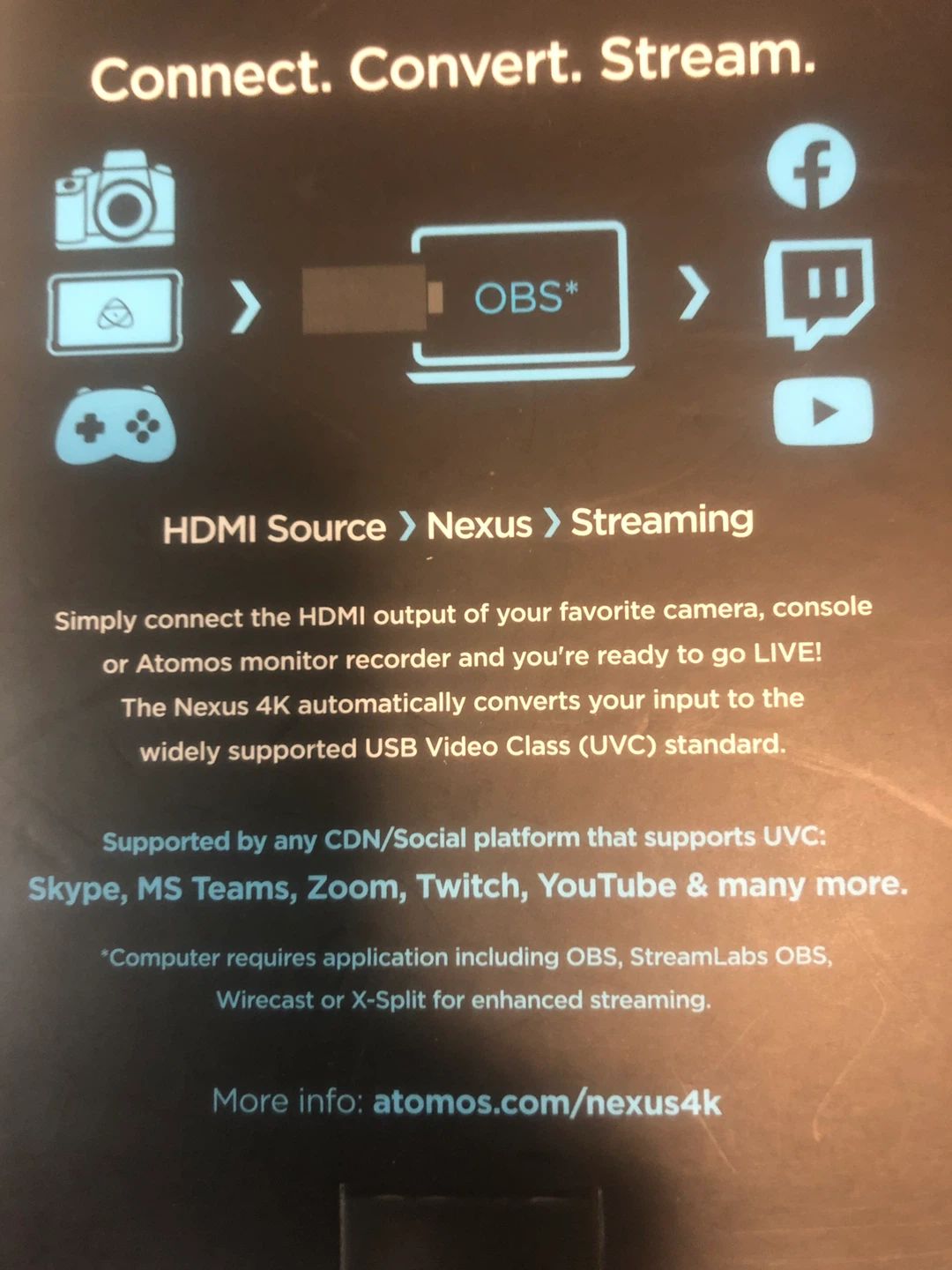 BNIB Nexus 4K video audio capture card HDMI USB - photo 2