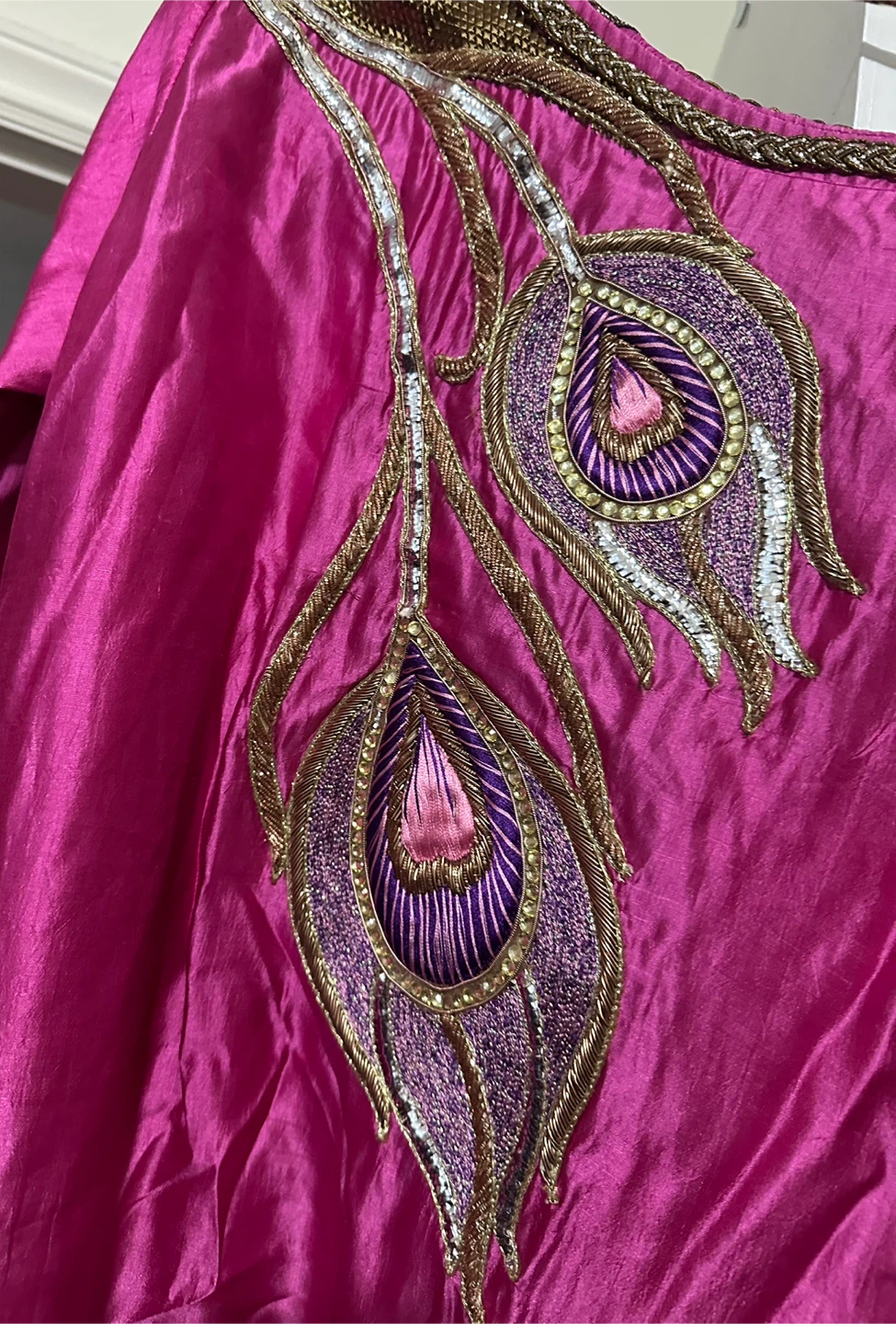 Pink Kurti with Peacock Embroidery - photo 2