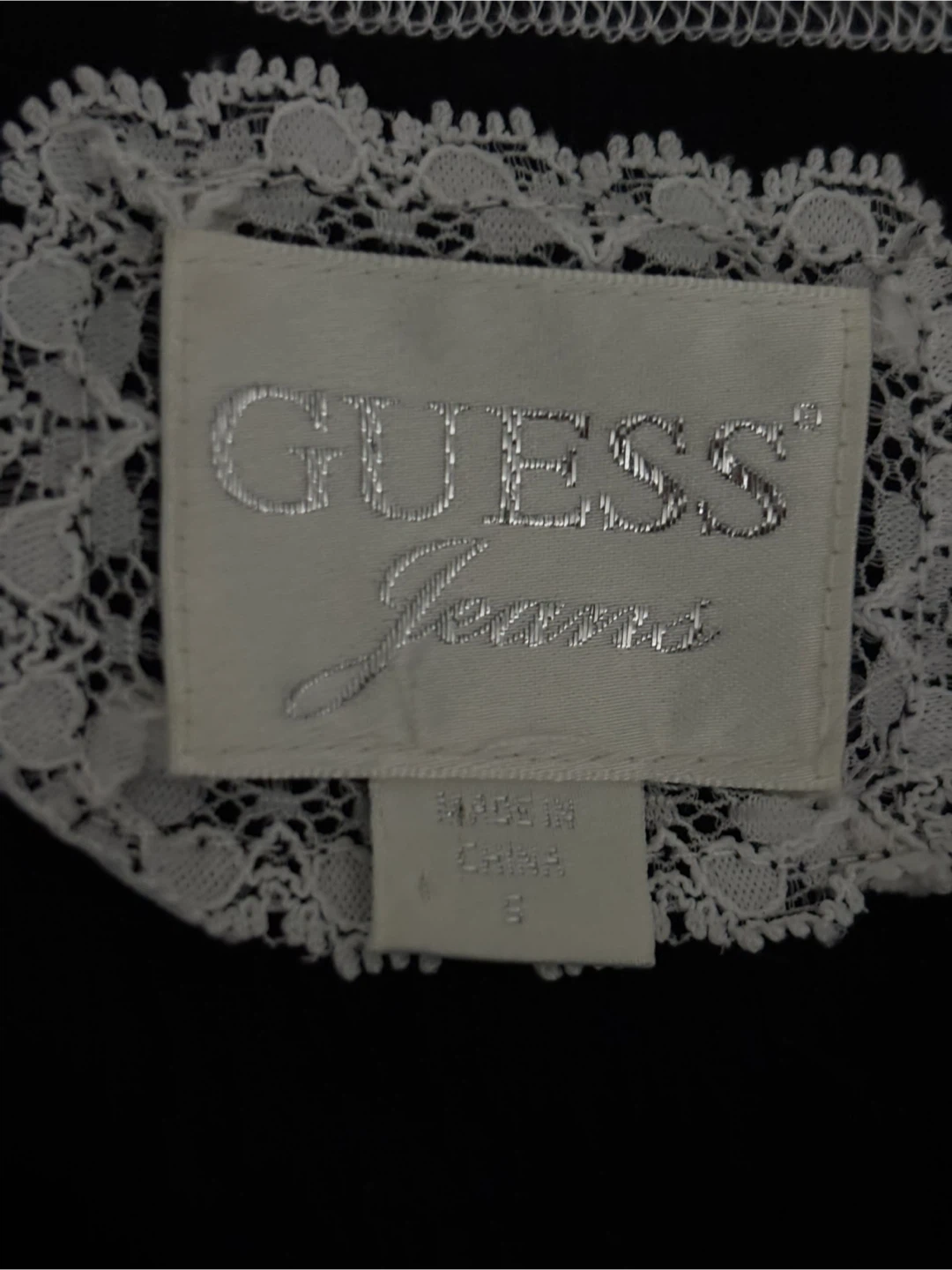 Guess Jeans Black Lace Trimmed Top - Size S - photo 2