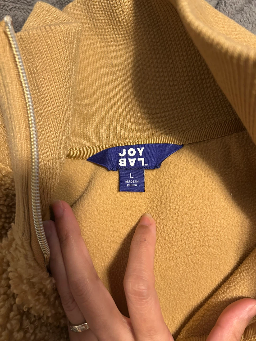 Joy Lab Teddy Fleece Quarter Zip Sweater - Size L - photo 2