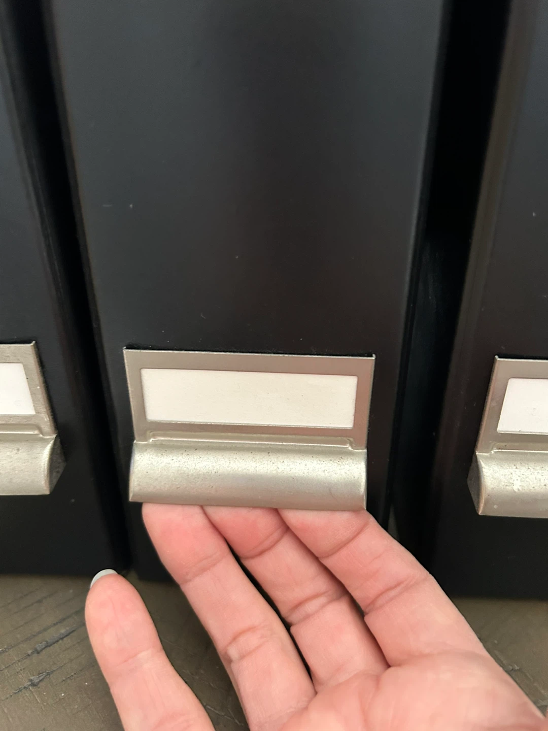 Black Magazine/Document File Holders, Metal Pull Tabs, Set of 3) - photo 2