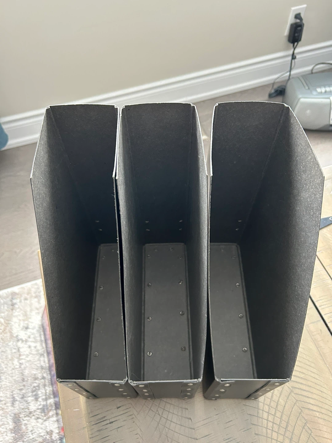 Black Magazine/Document File Holders, Metal Pull Tabs, Set of 3) - photo 3