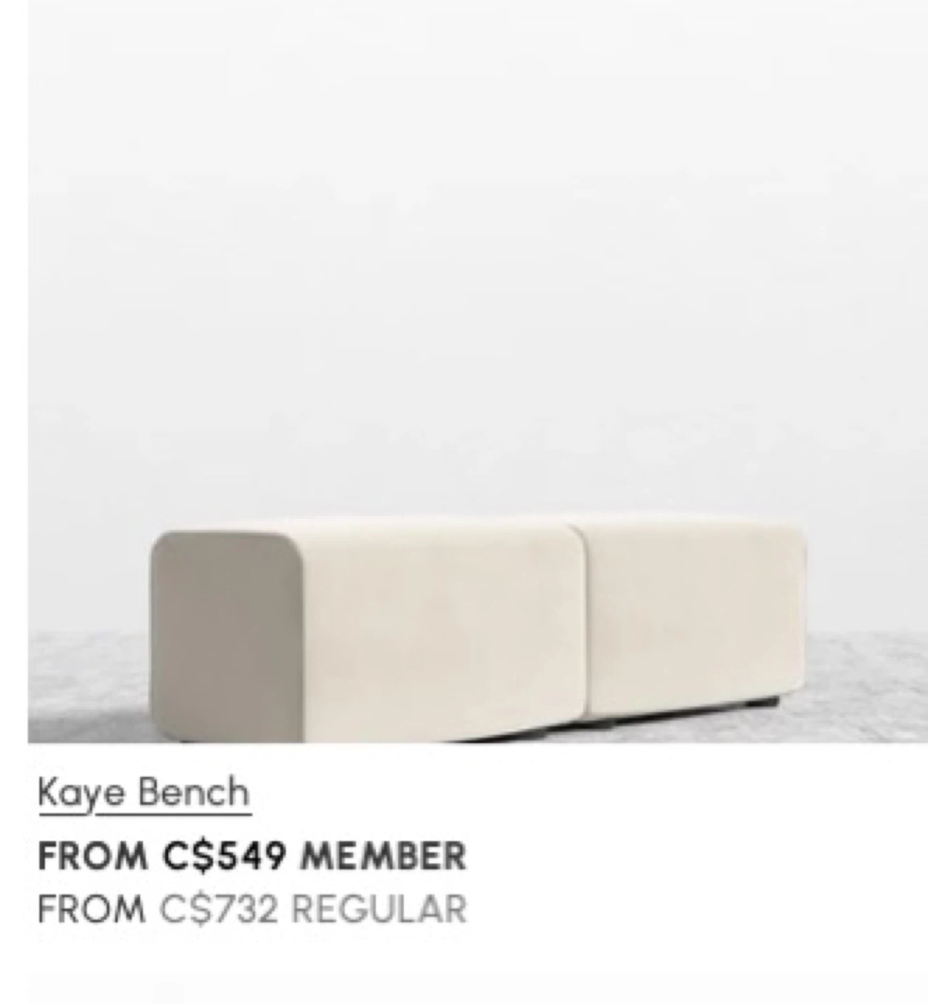 Rove Concept Kaye Bench - Cream
