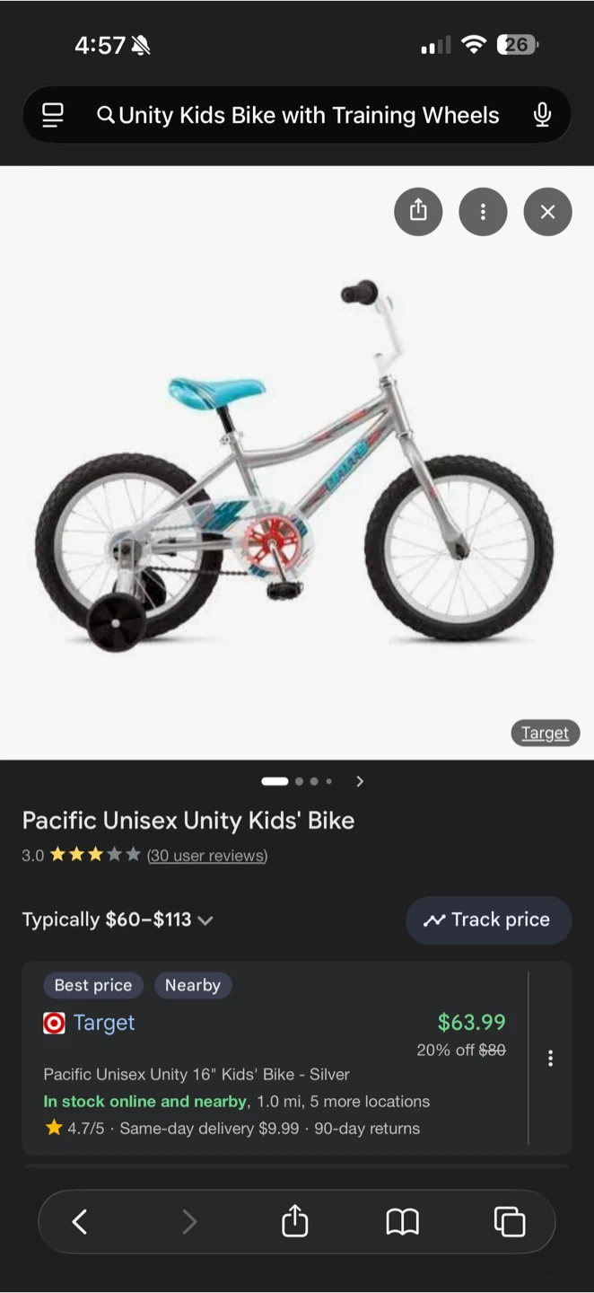 Unity Kids Bike with Training Wheels - photo 5