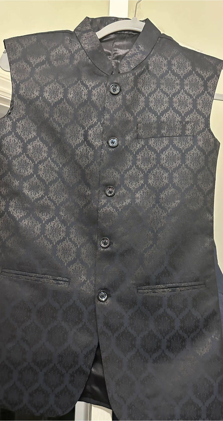 Black Brocade Vest - photo 3