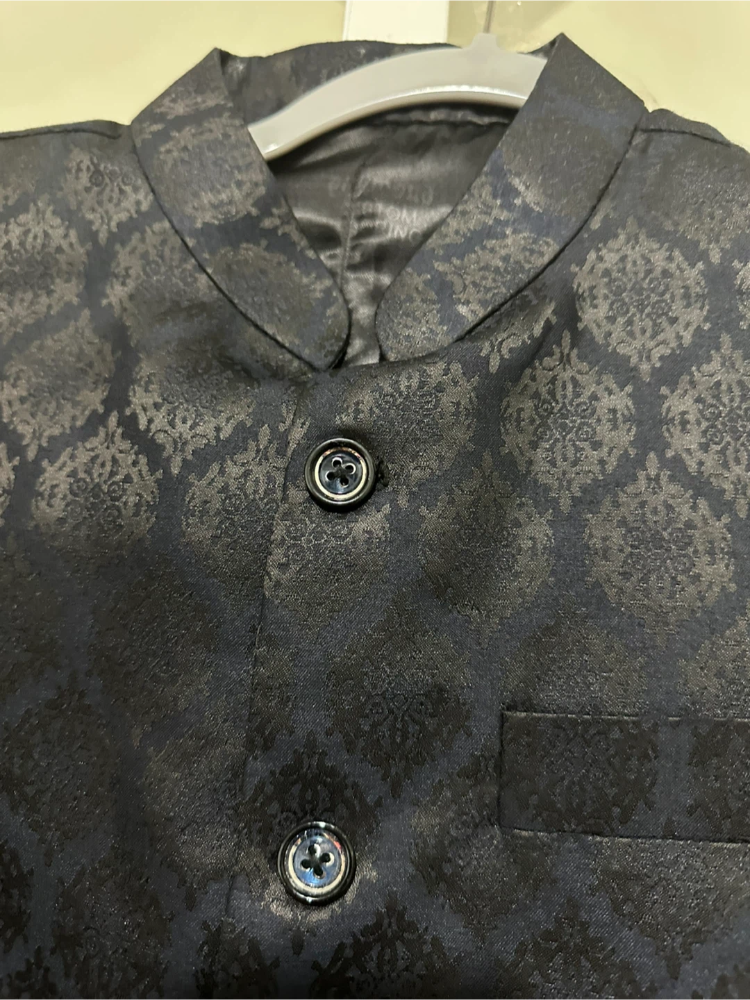 Black Brocade Vest