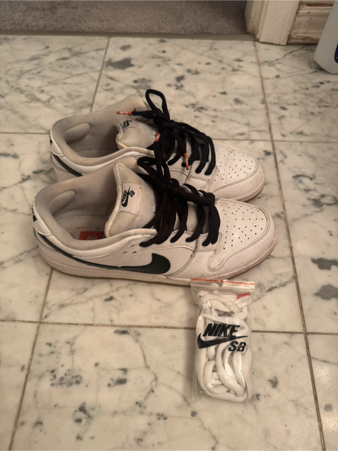 Nike SB Dunk Low White/Black Sneakers - photo 2