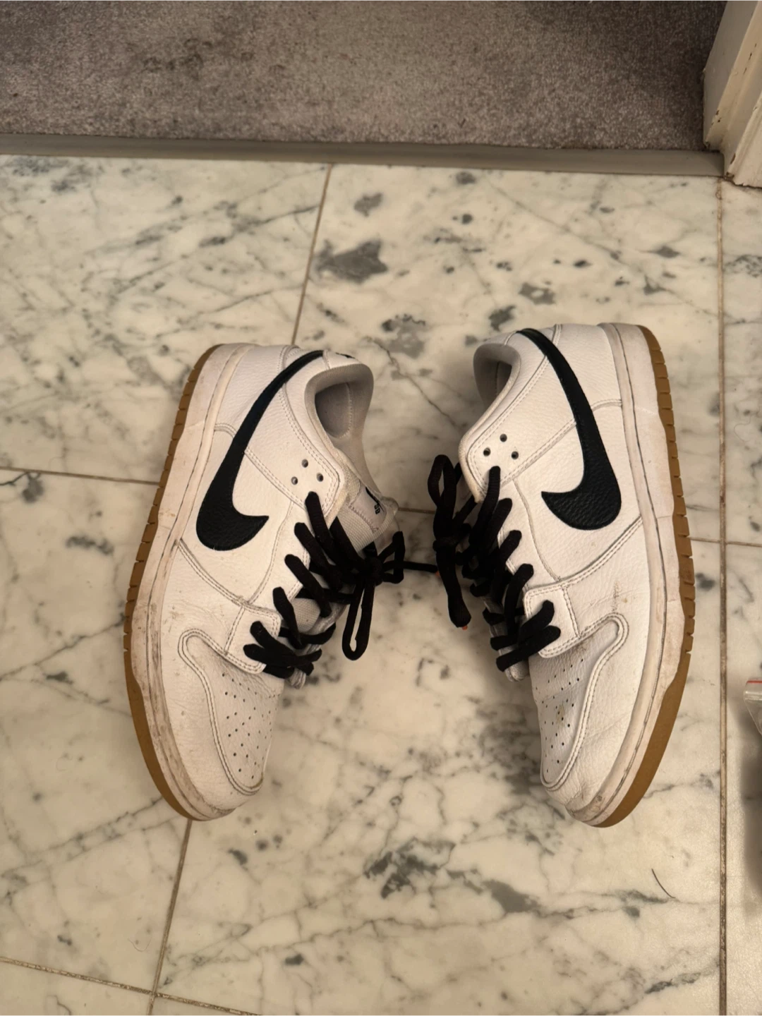 Nike SB Dunk Low White/Black Sneakers - photo 5