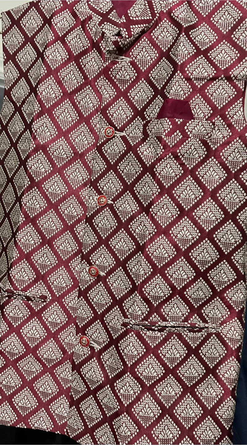 Maroon Brocade Vest Size 38