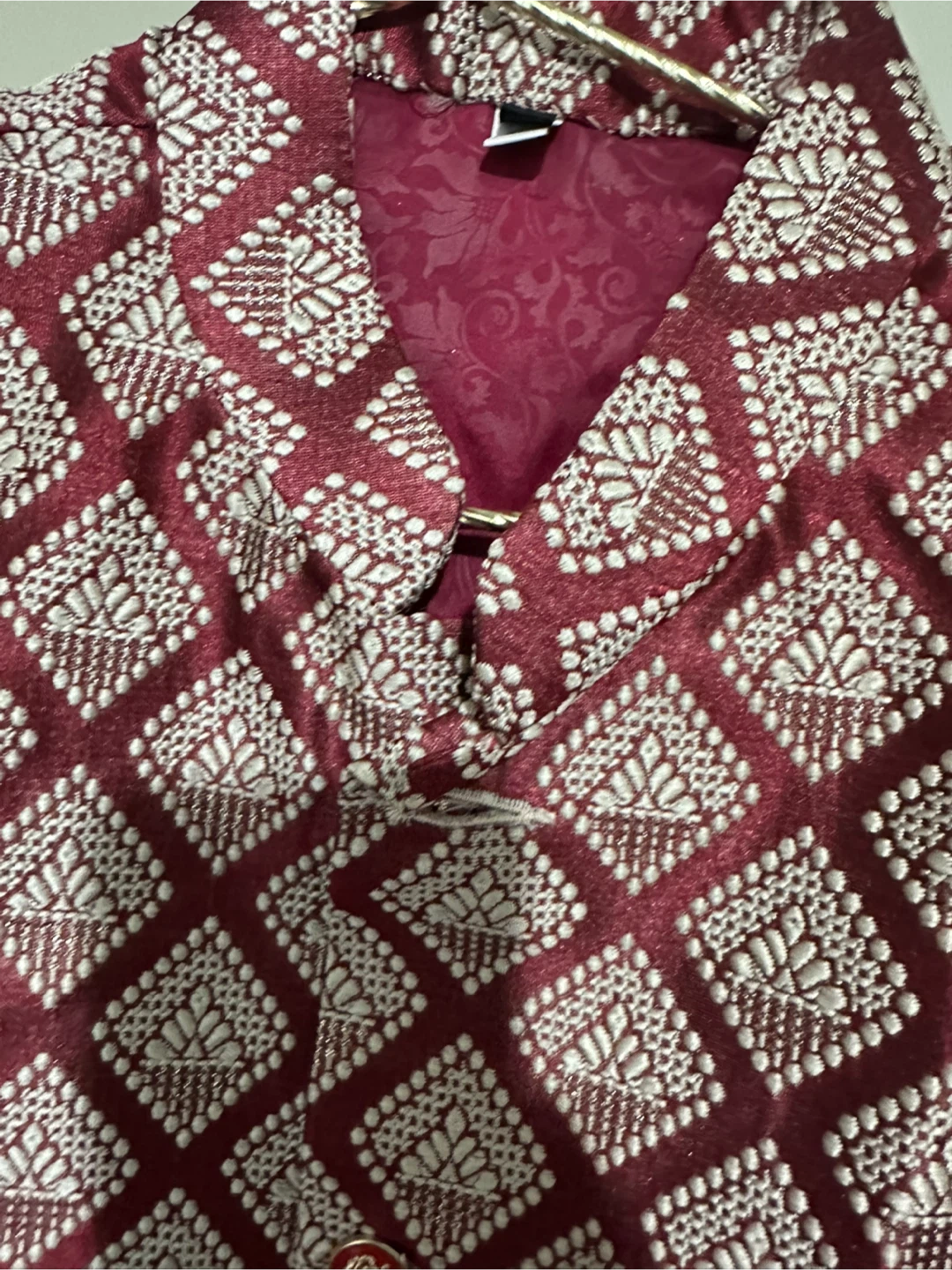Maroon Brocade Vest Size 38 - photo 2